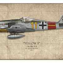 Yellow 11 Focke-Wulf FW 190 - Map Background by Craig Tinder