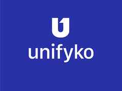 Unifyko (cv4) blue background brand brand design brand identity branding custom logo design graphic design logo union