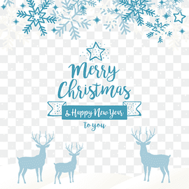 merry Christmas & happy new year to you text, Blue Christmas Santa Claus Christmas ornament, Christmas reindeer and snowflake background profile, border, blue, wish png thumbnail