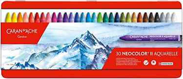 Caran d'Ache Classic Neocolor II Water-Soluble Pastels, 30 Colors