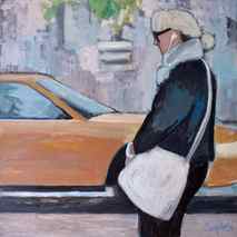Original art for sale at UGallery.com | Walking in Midtown by Carey Parks | 13.040 zł | acrylic painting | 36