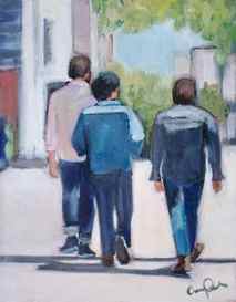 Original art for sale at UGallery.com | Walking in Brooklyn by Carey Parks | 2.735 zł | acrylic painting | 14
