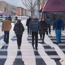 Original art for sale at UGallery.com | A Cold Day in the City by Carey Parks | 13.040 zł | acrylic painting | 36