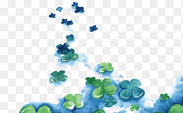 Leaf Drawing Watercolor painting, Clover, blue, png Material png thumbnail