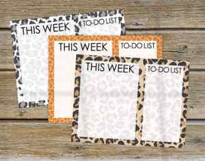 This week - To-do list printables in 5 animal pattern designs from PrintColorFun com