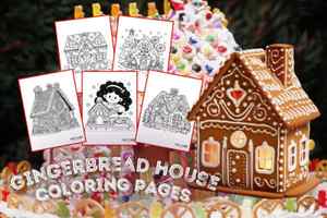 Gingerbread house coloring pages from PrintColorFun com