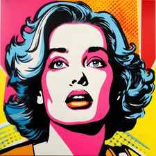 Pop Art Portrait, half-body, Colorful, graphic, Morning, in the style of Andy Warhol, Roy Lichtenstein, Robert Rauschenberg, Jasper Johns, Keith Haring 4