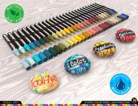 22 Acrylic Paint Pens (YELLOWS & BROWNS) Pro Color Series Set (3mm MEDIUM)