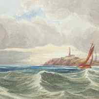 Seascape with Lighthouse by Attributed to James Bulwer