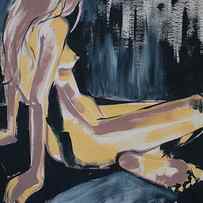 Seated female nude by Joanne Claxton