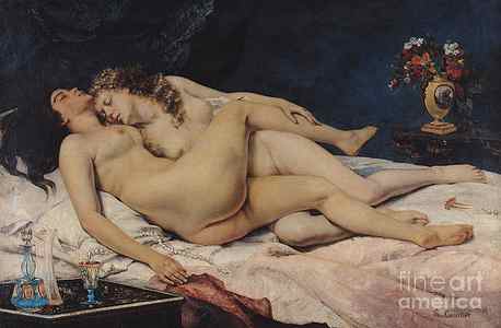 Wall Art - Painting - Sleep by Gustave Courbet by Gustave Courbet