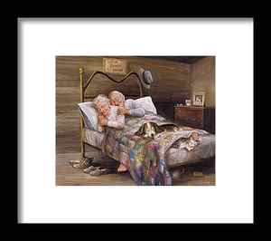 Couple Sleeping Framed Prints