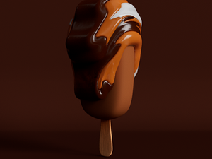 Chocolate Ice-cream Bar 3d abstract art chocolate icecream bar simulation