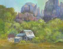 Original art for sale at UGallery.com | Cathedral Rock Ranch by Joanie Ford | 1.157 zł | oil painting | 11