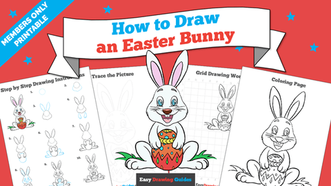 Printables thumbnail: How to draw an Easter Bunny