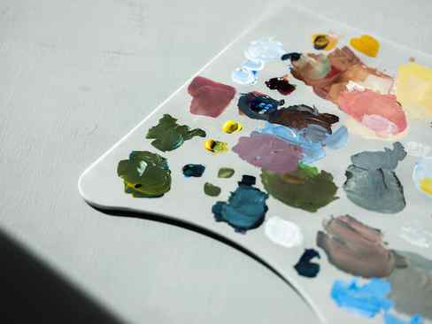 Palette Set Up With Paints