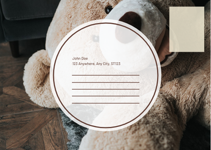 Brown Teddy Bear Photo Get Well Soon Postcard