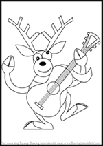 How to Draw a Reindeer with Guitar