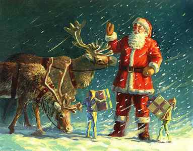 Wall Art - Painting - Santas and Elves by David Price