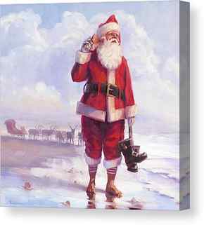 Santa Claus Reindeer Canvas Prints