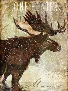 Wall Art - Painting - Winter Game Moose by Mindy Sommers