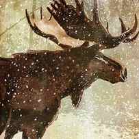 Winter Game Moose by Mindy Sommers