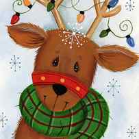 Reindeer With Lights by Beverly Johnston