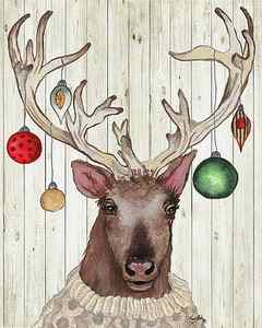 Wall Art - Painting - Christmas Reindeer II by Elizabeth Medley