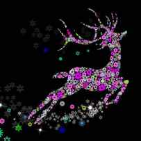 Reindeer design by snowflakes by Setsiri Silapasuwanchai