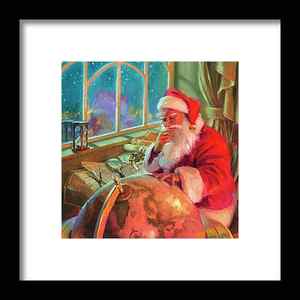 Santa Claus Reindeer Framed Prints