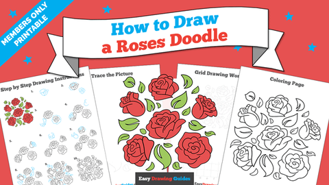 Printables thumbnail: How to Draw a Roses Doodle