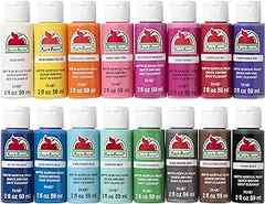 Apple Barrel Acrylic Paint Set (2-Ounce), Best Colors Count, 32 Fl Oz (Pack of 16)