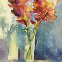 Snapdragons in Morning Light Floral Watercolor by Beverly Brown Prints