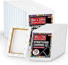 Sponsored Ad - Shuttle Art Stretched Canvas, 20 PCS Value Pack, 5 x 7, 8 x 10 Inches (10 of Each), 100% Cotton, Primed Whi. 