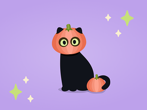 Pumpkin Cat  ‍⬛ black cat character design figma design halloween illustration pumpkin spooky