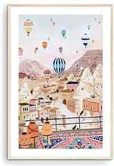 Nationcog Cappadocia, Turkey Art Print, Hot Air Balloon Print, Travel Print, Travel Poster, Europe Print, Housewarming Gif. 