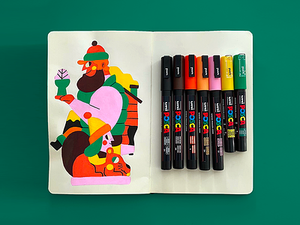 POSCA ART balck book handmade illustration ilustración jhonny núñez painting posca sketch book uni