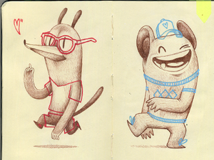 Sketches character copic illustration moleskine posca sketch