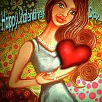 Valentines Day Woman With Heart by Cherie Roe Dirksen