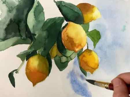 lemon watercolor painting tutorial how to