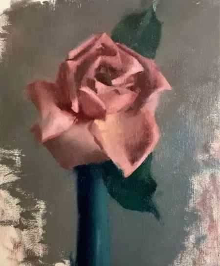 rose flower oil painting ideas for beginners