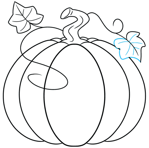 pumpkin step-by-step drawing tutorial: step 09