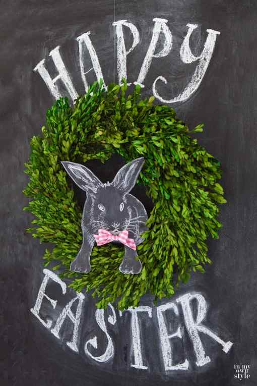 Happy Easter Chalkboard Art in 3D