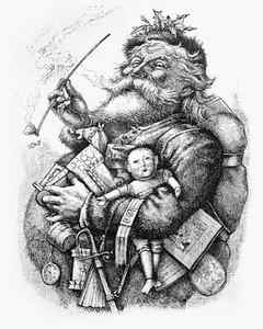 Wall Art - Drawing - Merry Old Santa Claus by Thomas Nast