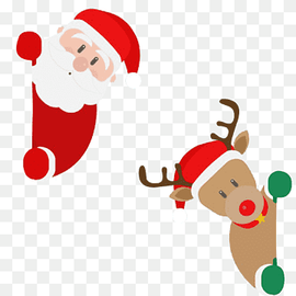 Santa Claus and Reindeer illustration, Santa Claus