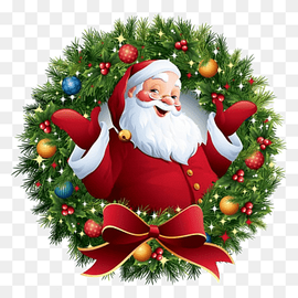 Santa Claus Christmas decoration Balloon Wreath, Santa Claus, holidays, fictional Character, party png thumbnail