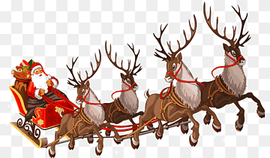 Santa Claus Reindeer Sled, center, antler, holidays, christmas Decoration png thumbnail