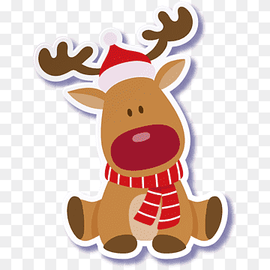 Rudolph Reindeer Santa Claus Christmas, Cute Christmas dog, mammal, food, animals png thumbnail