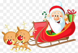 Santa Claus Reindeer Sled, Santa Sled s, food, christmas Decoration, fictional Character png thumbnail
