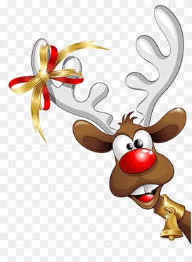 reindeer illustration, Santa Claus Christmas Humour, Christmas Reindeer, antler, mammal, vertebrate png thumbnail